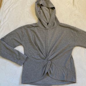 Coreio gray feminine sweatshirt Hoodie with twist at waist Size M EUC
